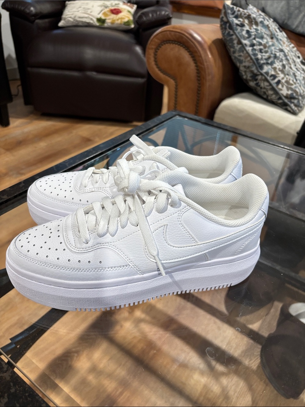 Nike Women's All-White Platform Sneakers
